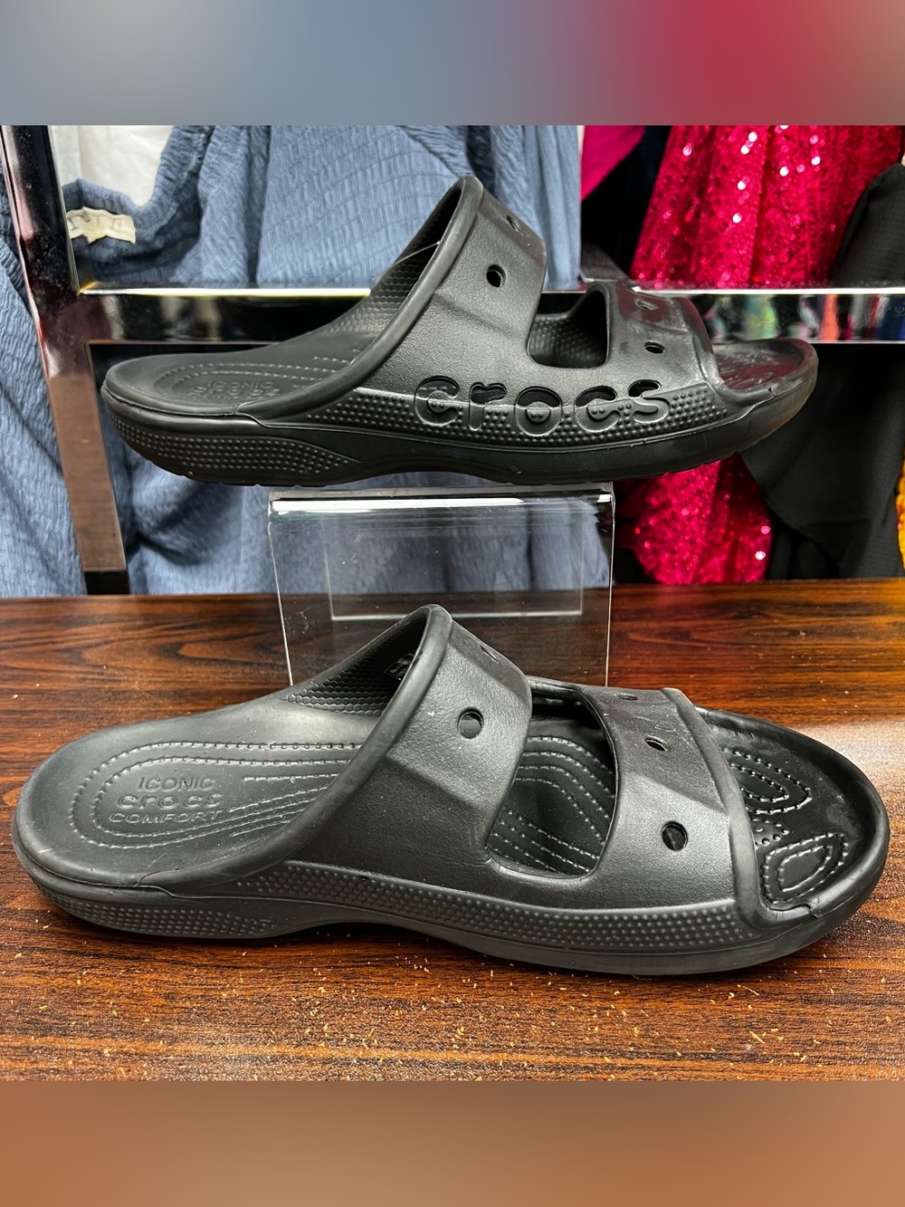 Crocs Baya Black Sandals - Size 10 (8 Men’s)